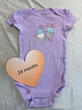 Carter's - 2T Purple Ice Cream Short sleeve Bodysuit Onesie